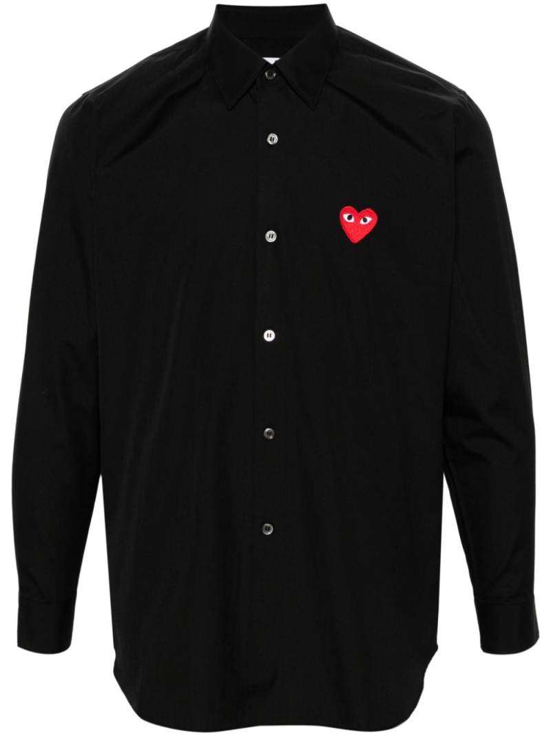 Comme Des Garçons Play Heart-patch poplin shirt - Black von Comme Des Garçons Play