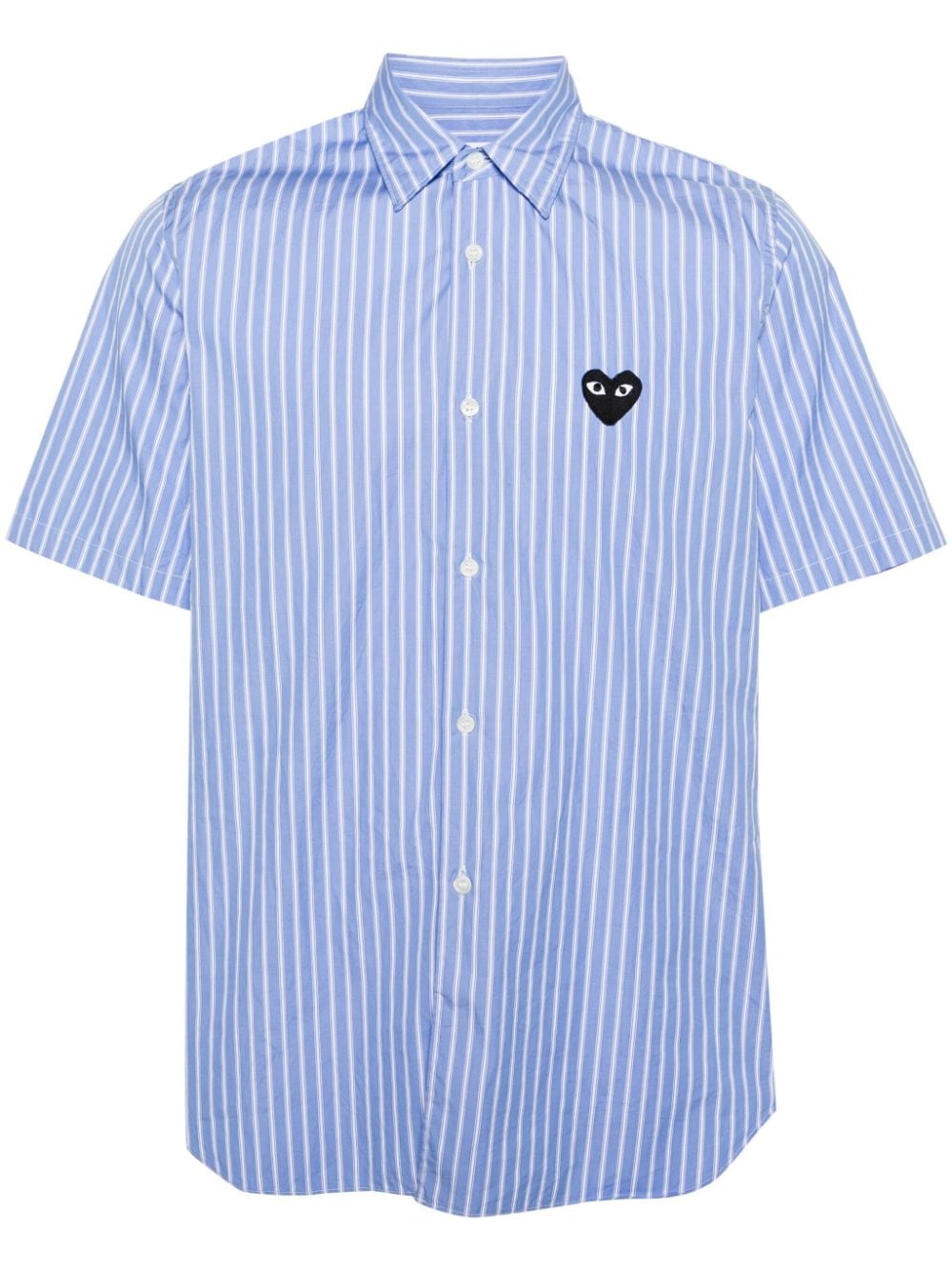 Comme Des Garçons Play Heart-patch striped shirt - Blue von Comme Des Garçons Play