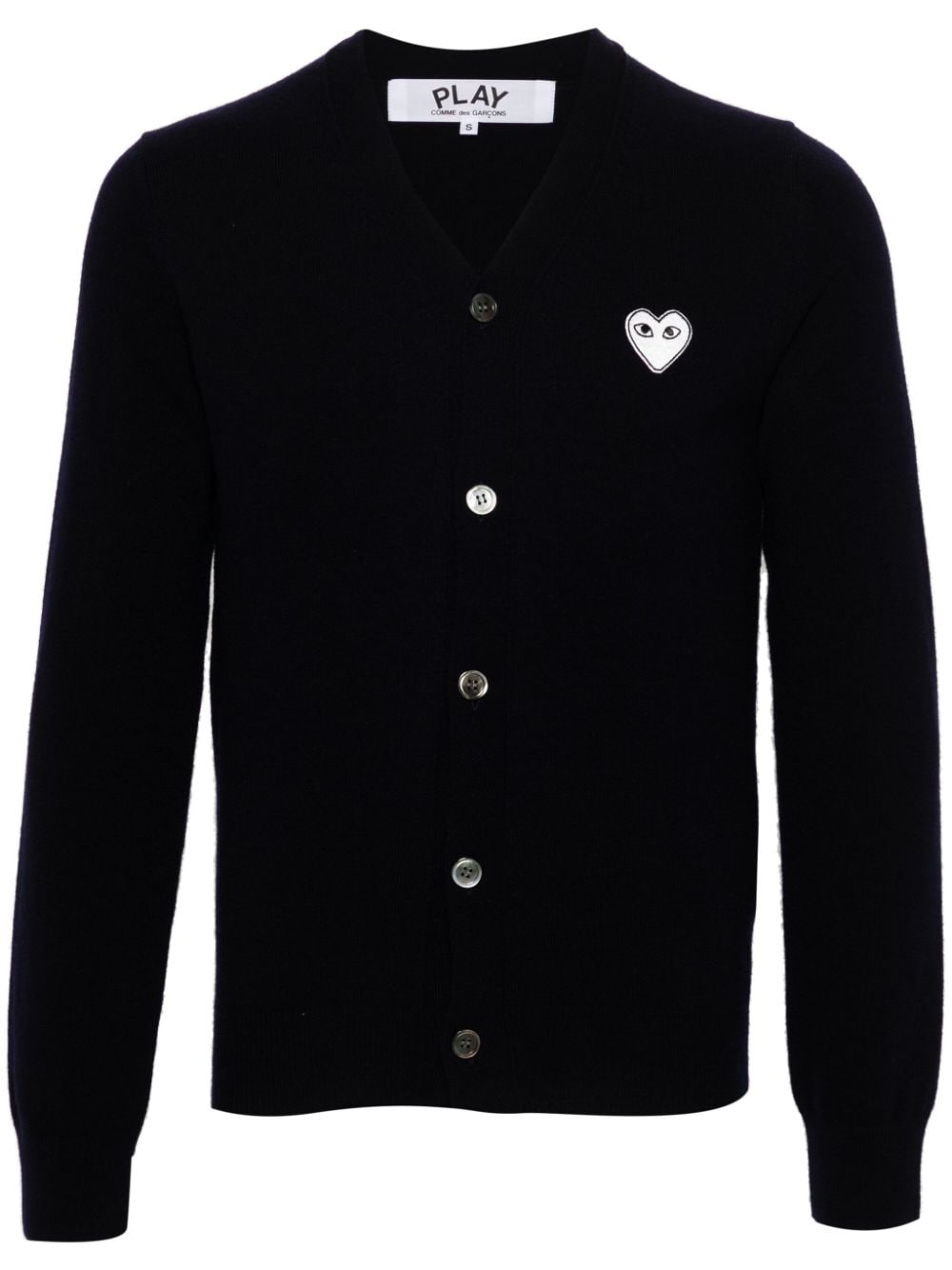 Comme Des Garçons Play Heart-patch wool cardigan - Blue von Comme Des Garçons Play