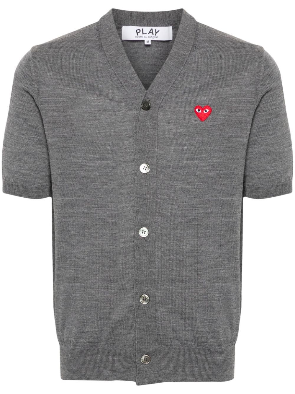 Comme Des Garçons Play Heart-patch wool cardigan - Grey von Comme Des Garçons Play