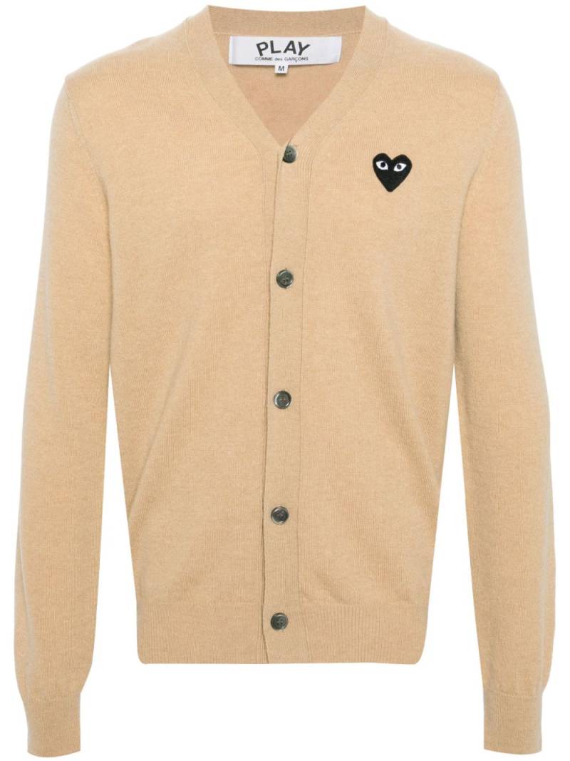 Comme Des Garçons Play Heart-patch wool cardigan - Neutrals von Comme Des Garçons Play