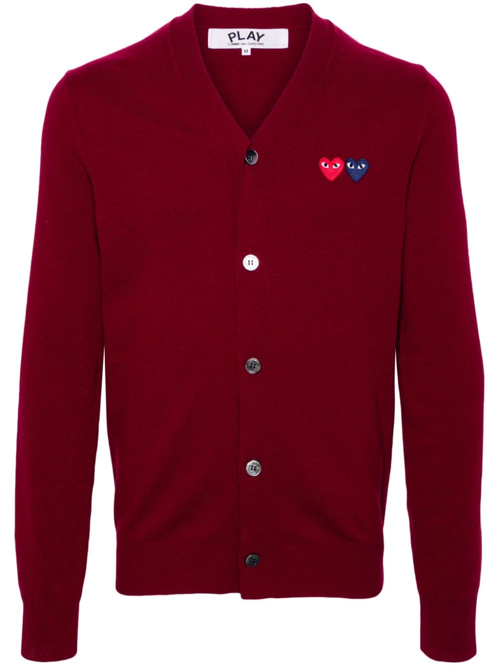 Comme Des Garçons Play Heart-patch wool cardigan - Red von Comme Des Garçons Play