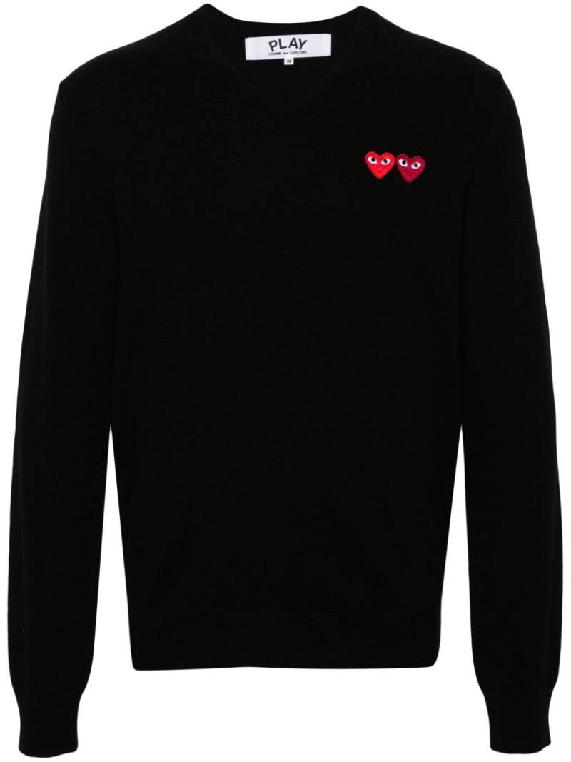 Comme Des Garçons Play Heart-patch wool jumper - Black von Comme Des Garçons Play