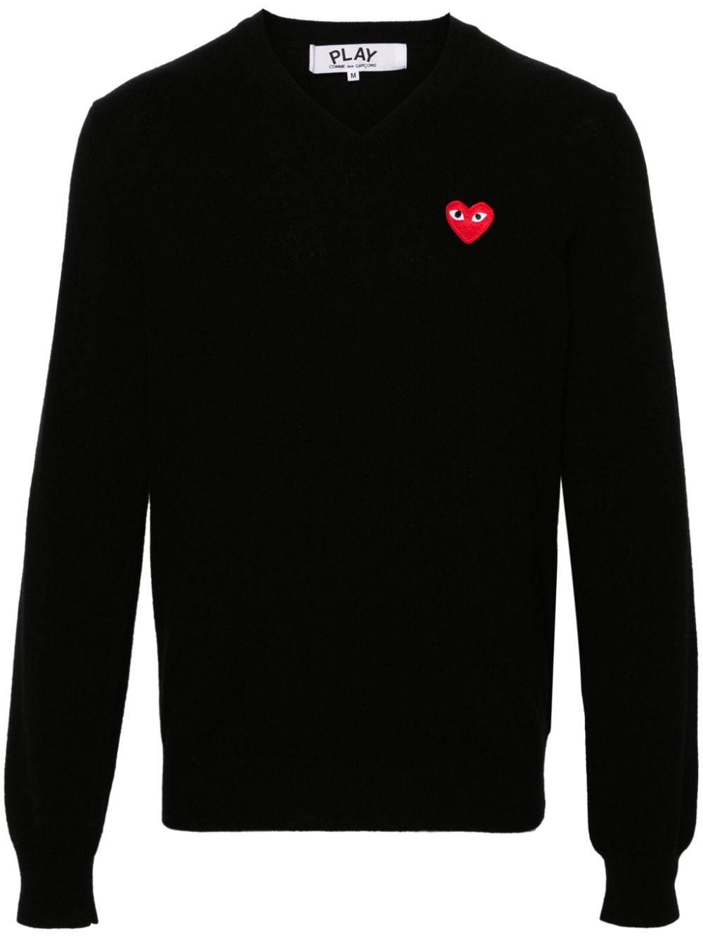 Comme Des Garçons Play Heart-patch wool jumper - Black von Comme Des Garçons Play