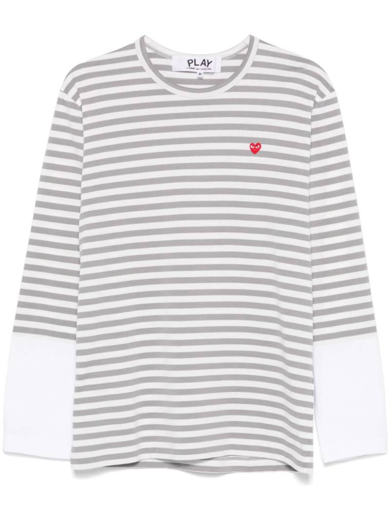 Comme Des Garçons Play Mini Heart-patch T-shirt - Grey von Comme Des Garçons Play