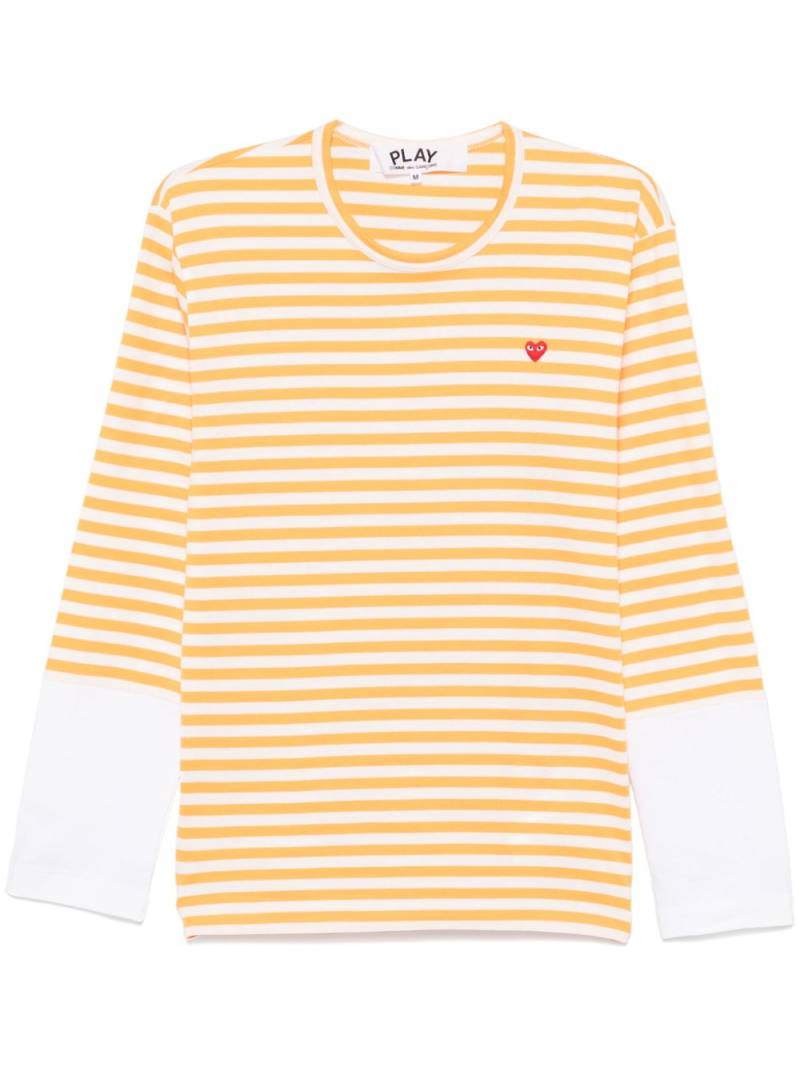 Comme Des Garçons Play Mini Heart-patch T-shirt - Yellow von Comme Des Garçons Play