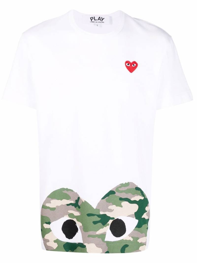 Comme Des Garçons Play Play appliqué-heart T-shirt - White von Comme Des Garçons Play