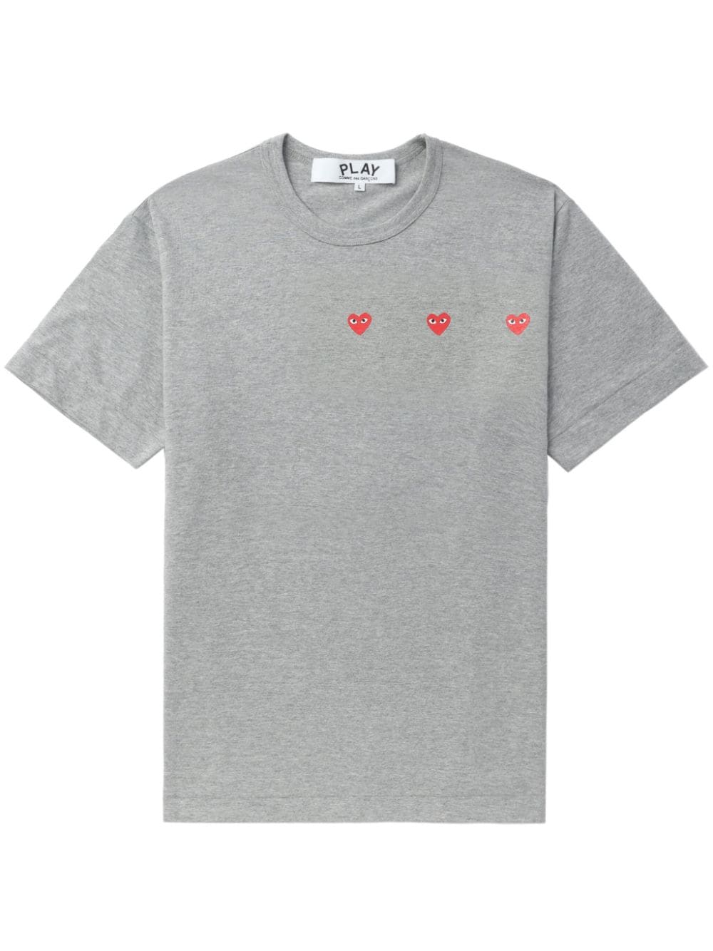 Comme Des Garçons Play Triple Hearts cotton T-shirt - Grey von Comme Des Garçons Play