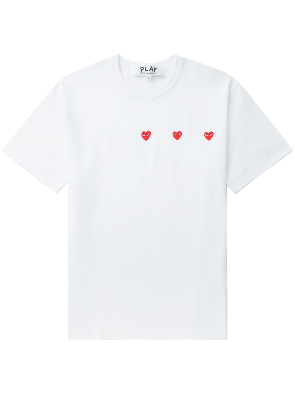 Comme Des Garçons Play Triple Hearts cotton T-shirt - White von Comme Des Garçons Play