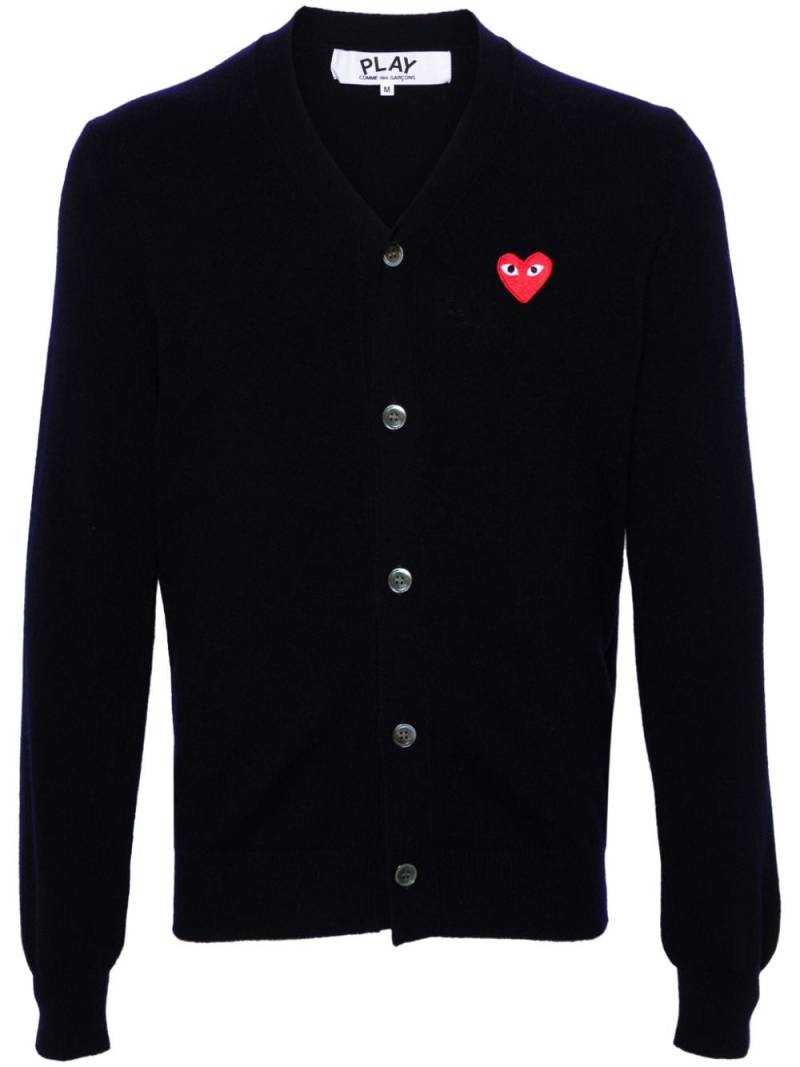 Comme Des Garçons Play V-neck wool cardigan - Blue von Comme Des Garçons Play