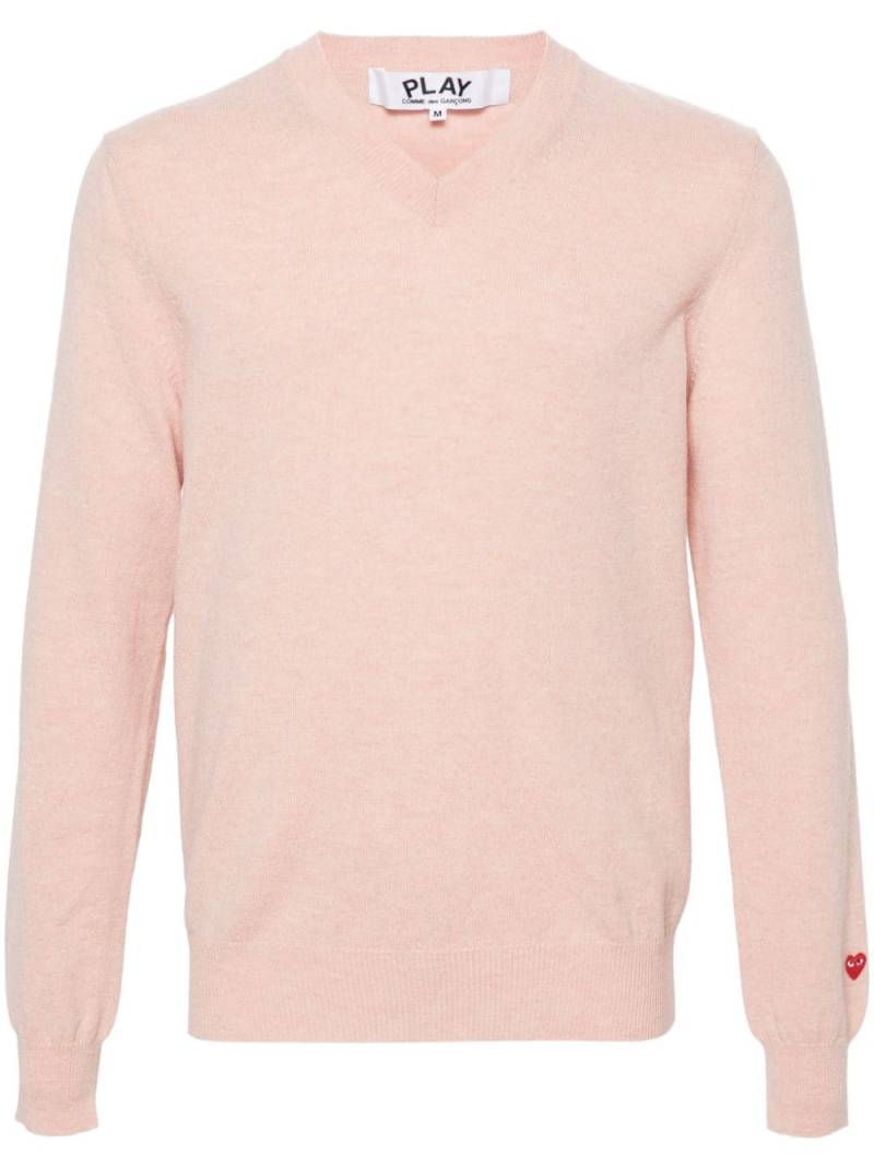 Comme Des Garçons Play V-neck wool jumper - Pink von Comme Des Garçons Play