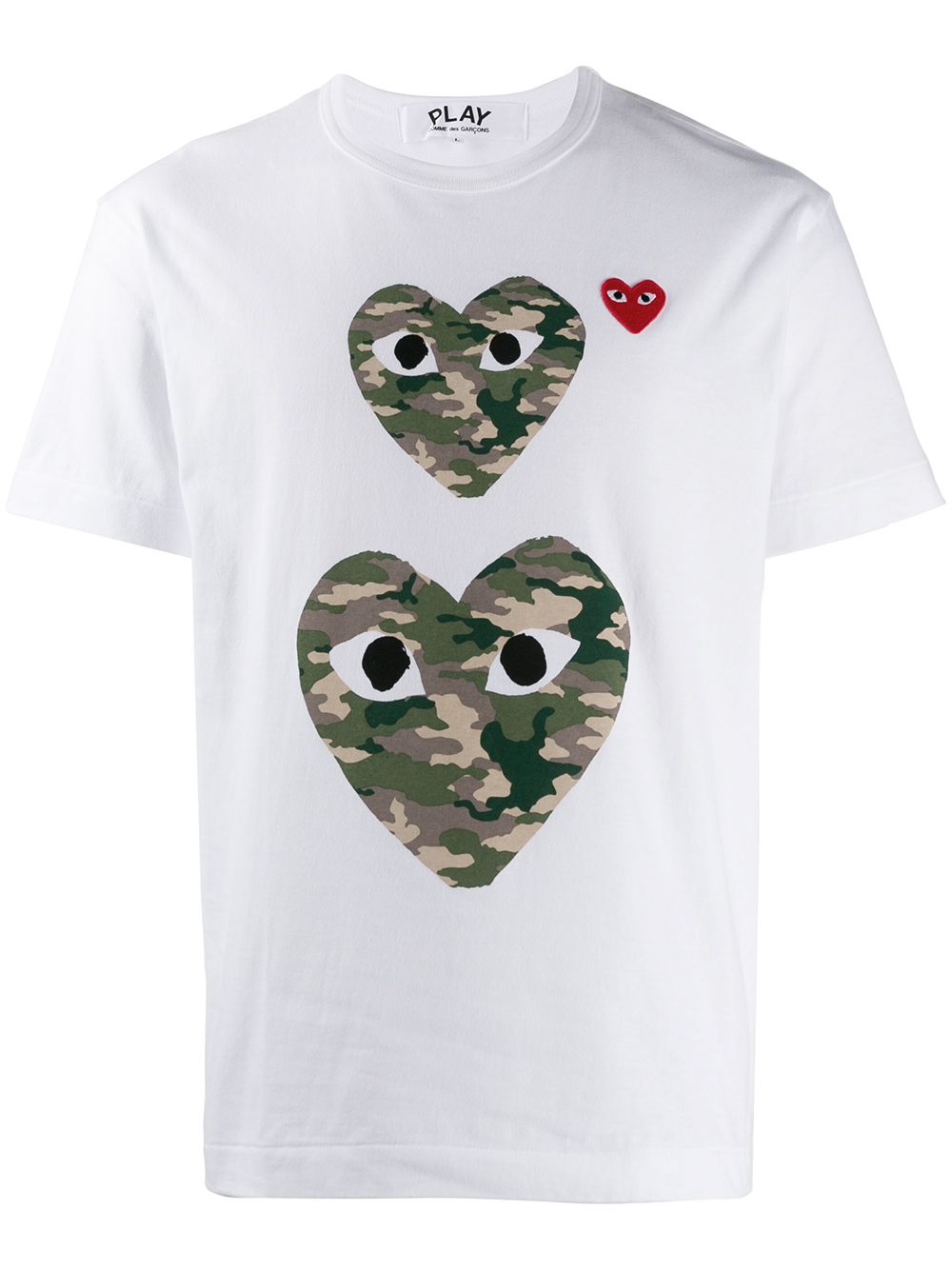 Comme Des Garçons Play camouflage heart T-shirt - White von Comme Des Garçons Play