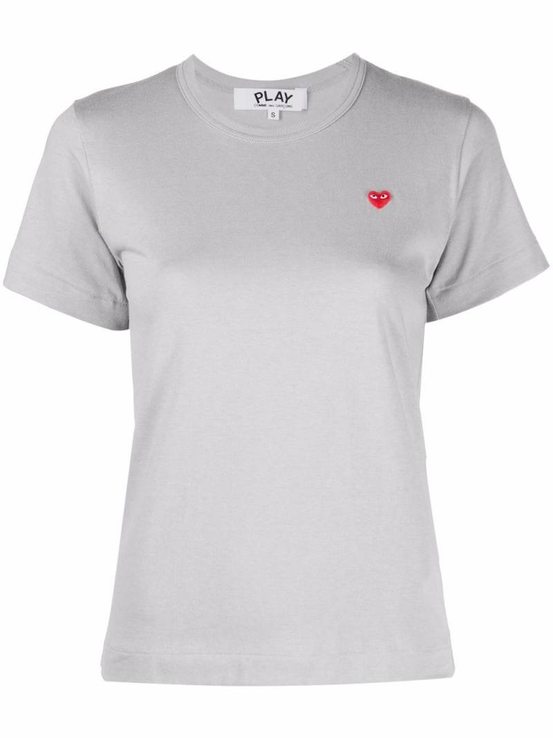 Comme Des Garçons Play cotton embroidered-logo T-shirt - Grey von Comme Des Garçons Play