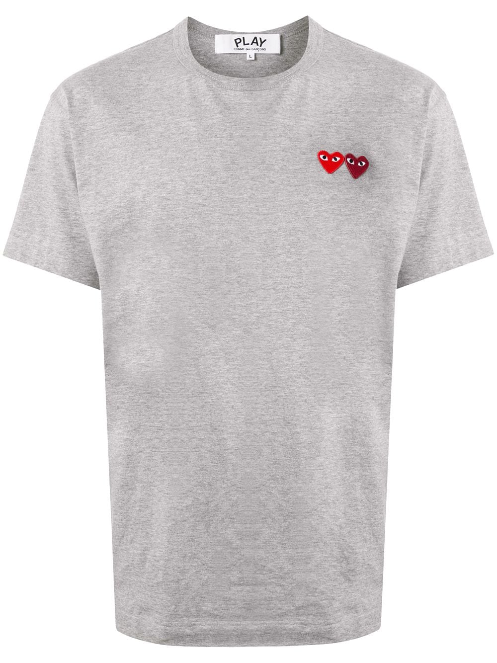 Comme Des Garçons Play double heart appliquéd T-shirt - Grey von Comme Des Garçons Play