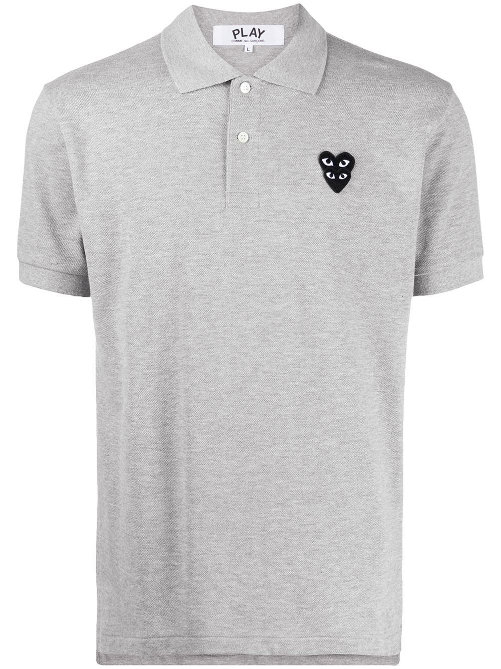 Comme Des Garçons Play double heart polo shirt - Grey von Comme Des Garçons Play