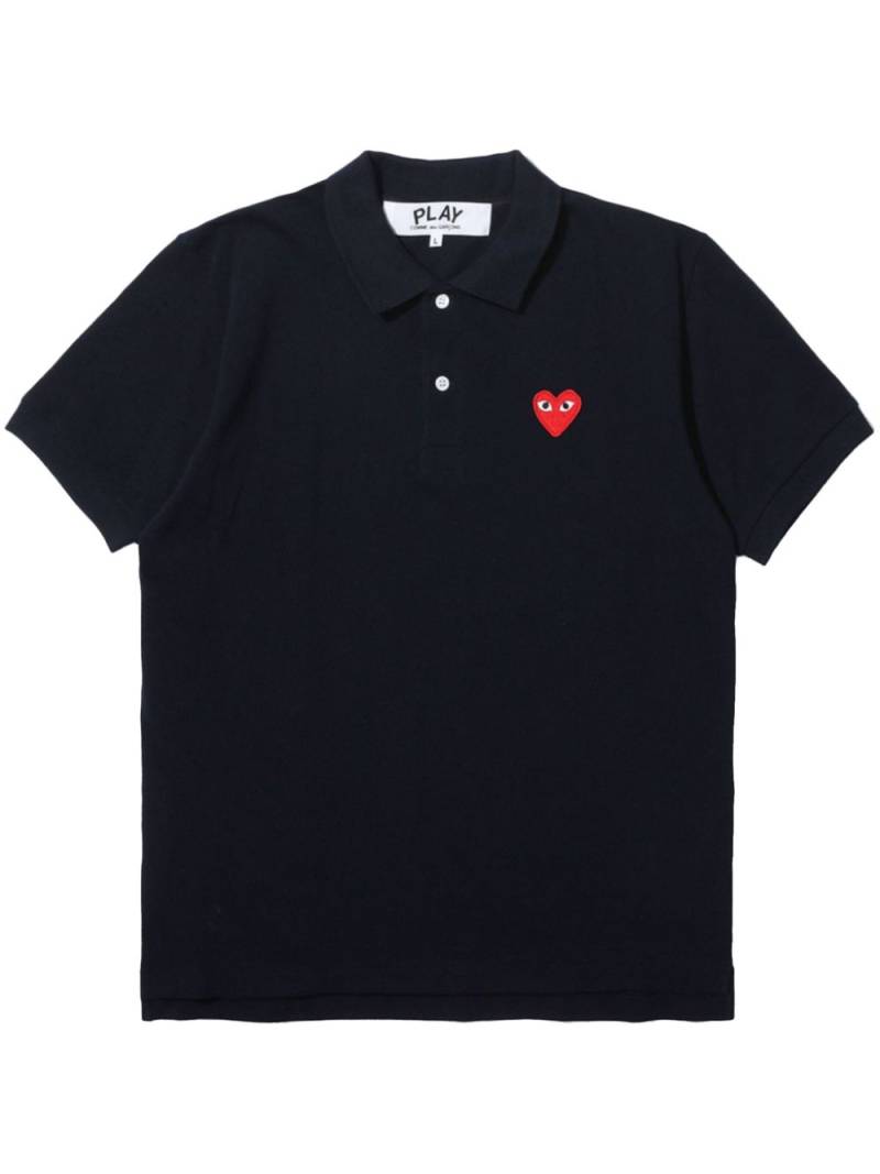 Comme Des Garçons Play embroidered heart polo shirt - Blue von Comme Des Garçons Play