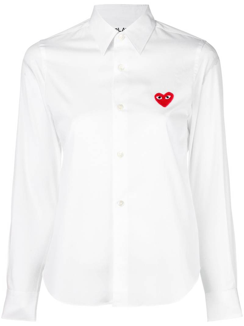 Comme Des Garçons Play embroidered heart shirt - White von Comme Des Garçons Play