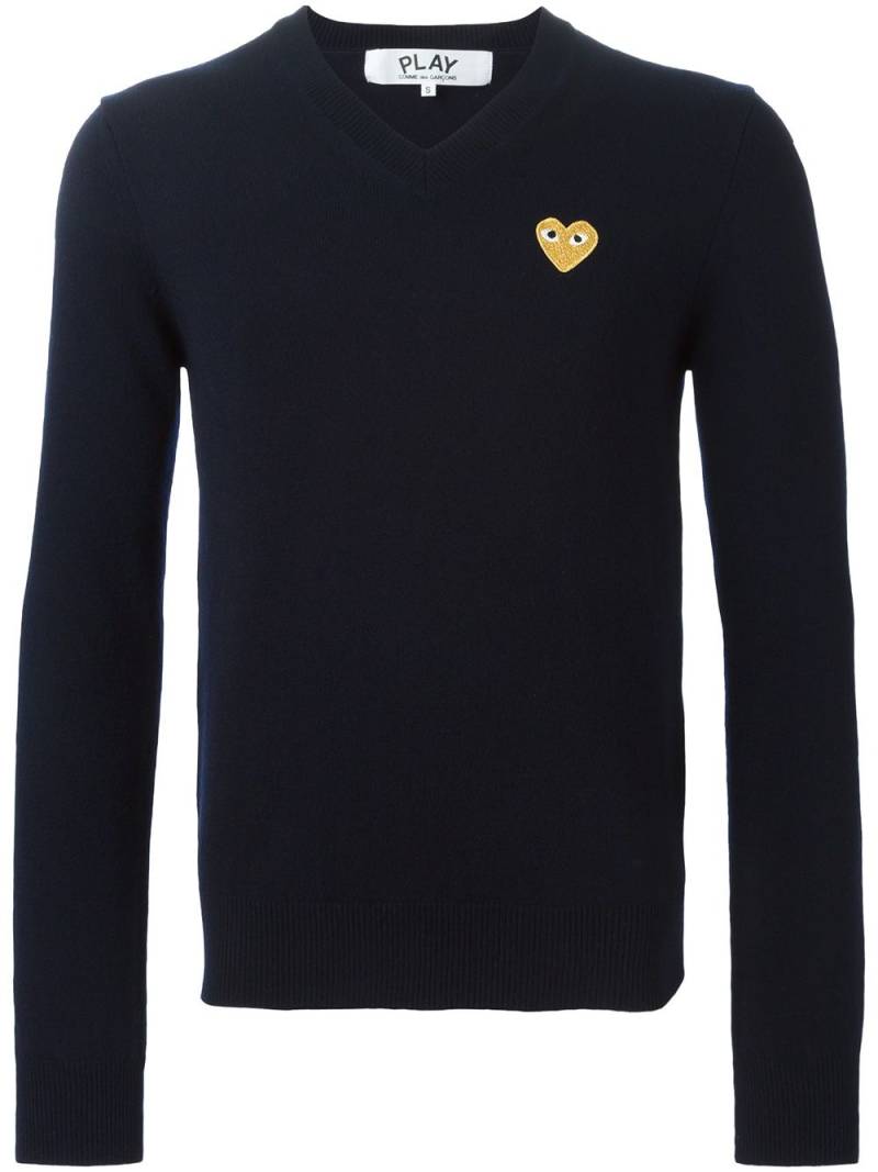 Comme Des Garçons Play embroidered heart sweater - Blue von Comme Des Garçons Play