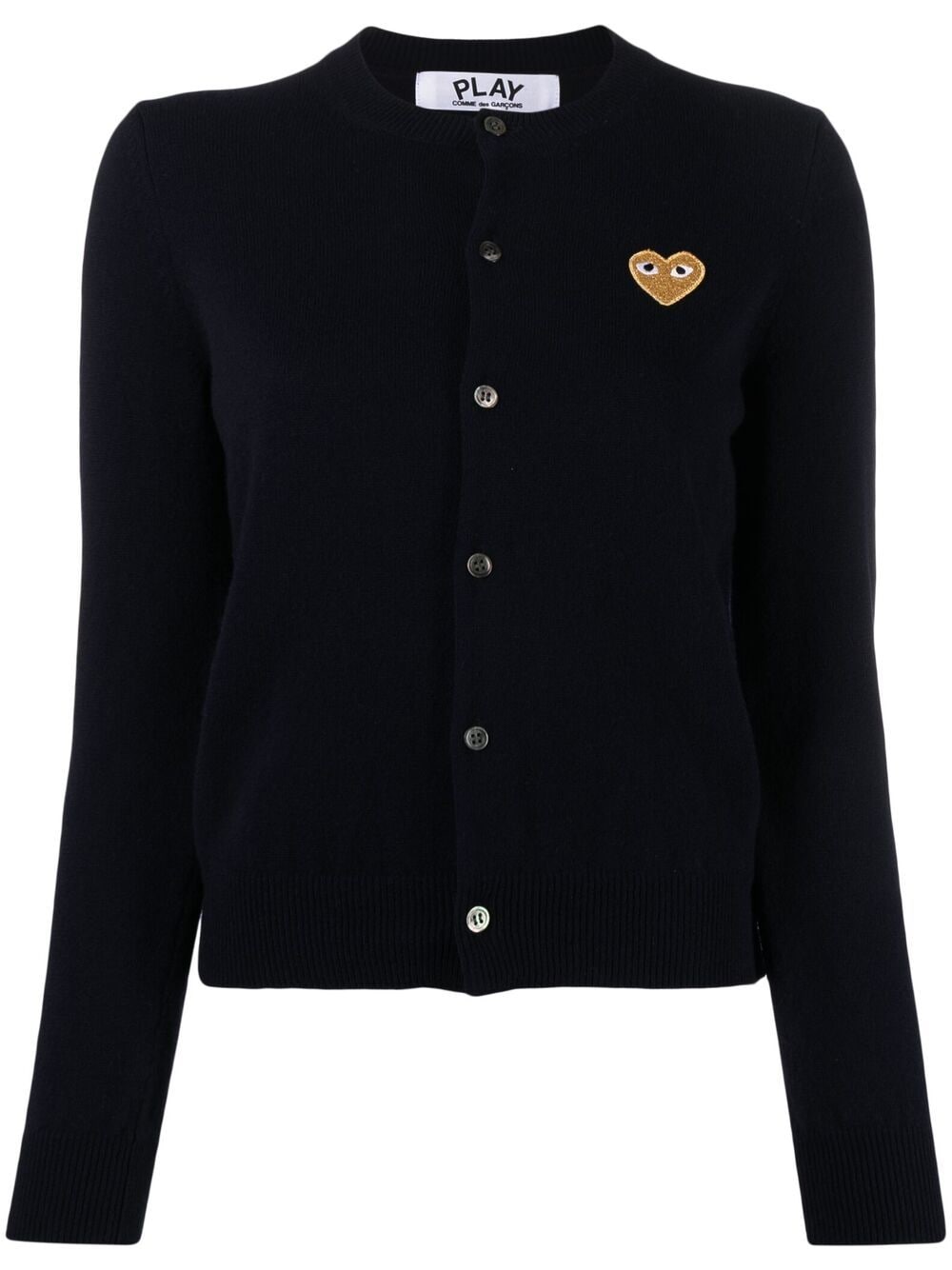 Comme Des Garçons Play embroidered heart wool-knit cardigan - Blue von Comme Des Garçons Play