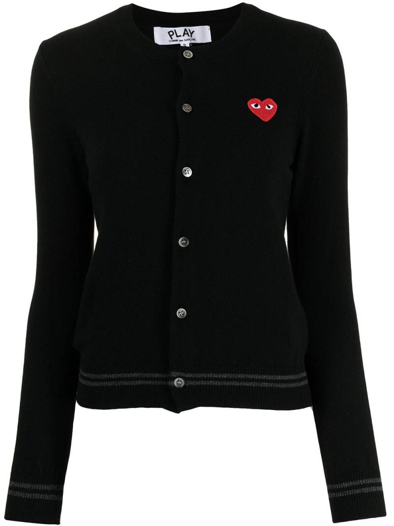 Comme Des Garçons Play embroidered-logo cardigan - Black von Comme Des Garçons Play