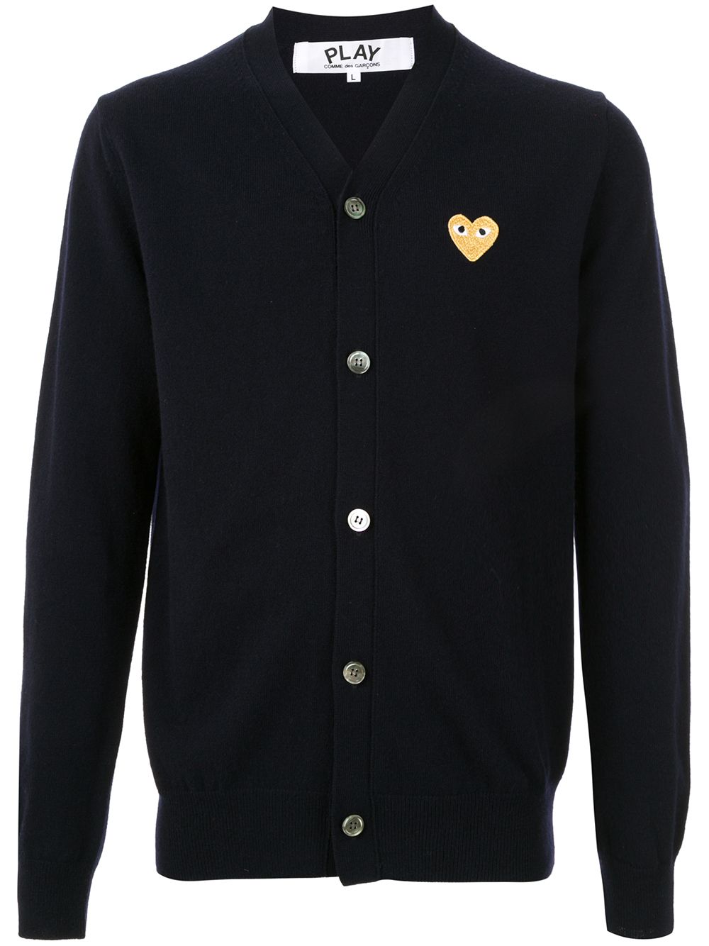 Comme Des Garçons Play embroidered logo cardigan - Blue von Comme Des Garçons Play