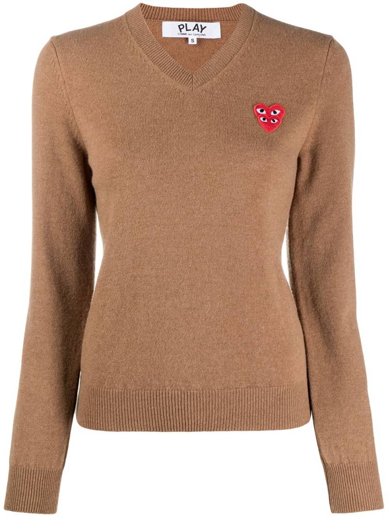 Comme Des Garçons Play embroidered logo jumper - Brown von Comme Des Garçons Play