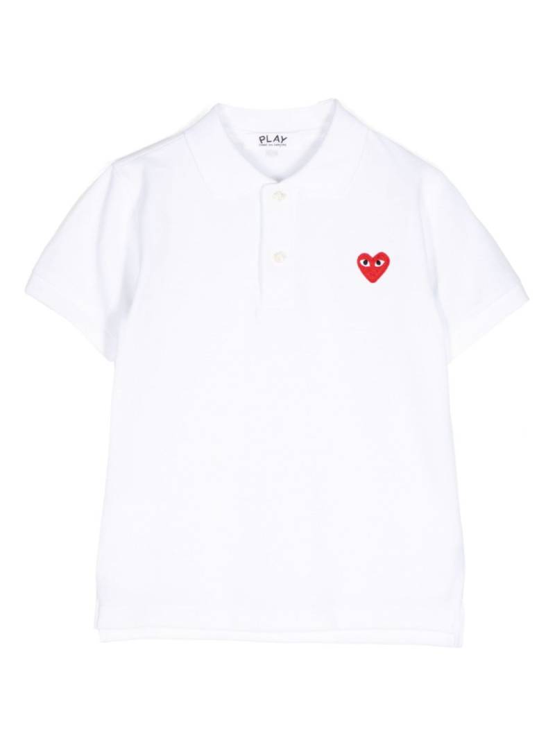 Comme Des Garçons Play embroidered polo shirt - White von Comme Des Garçons Play