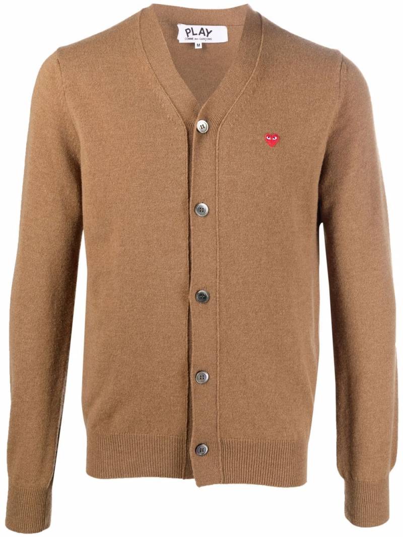 Comme Des Garçons Play fine-knit wool cardigan - Brown von Comme Des Garçons Play