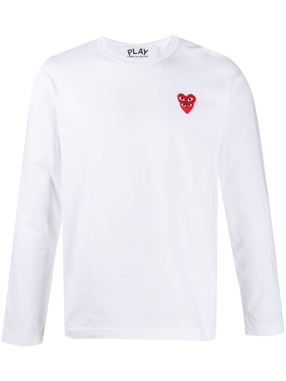 Comme Des Garçons Play heart-embroidered long-sleeve T-shirt - White von Comme Des Garçons Play