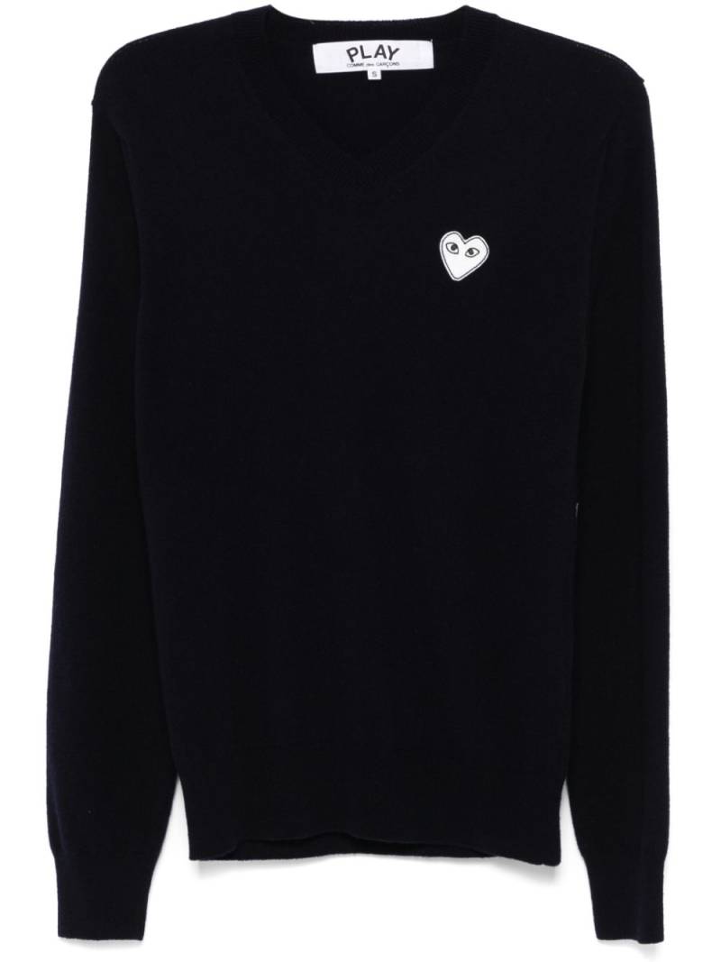 Comme Des Garçons Play heart-embroidered sweater - Blue von Comme Des Garçons Play