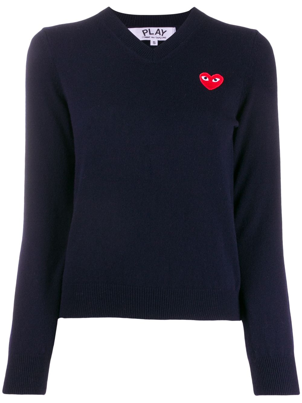 Comme Des Garçons Play heart embroidery slim-fit jumper - Blue von Comme Des Garçons Play