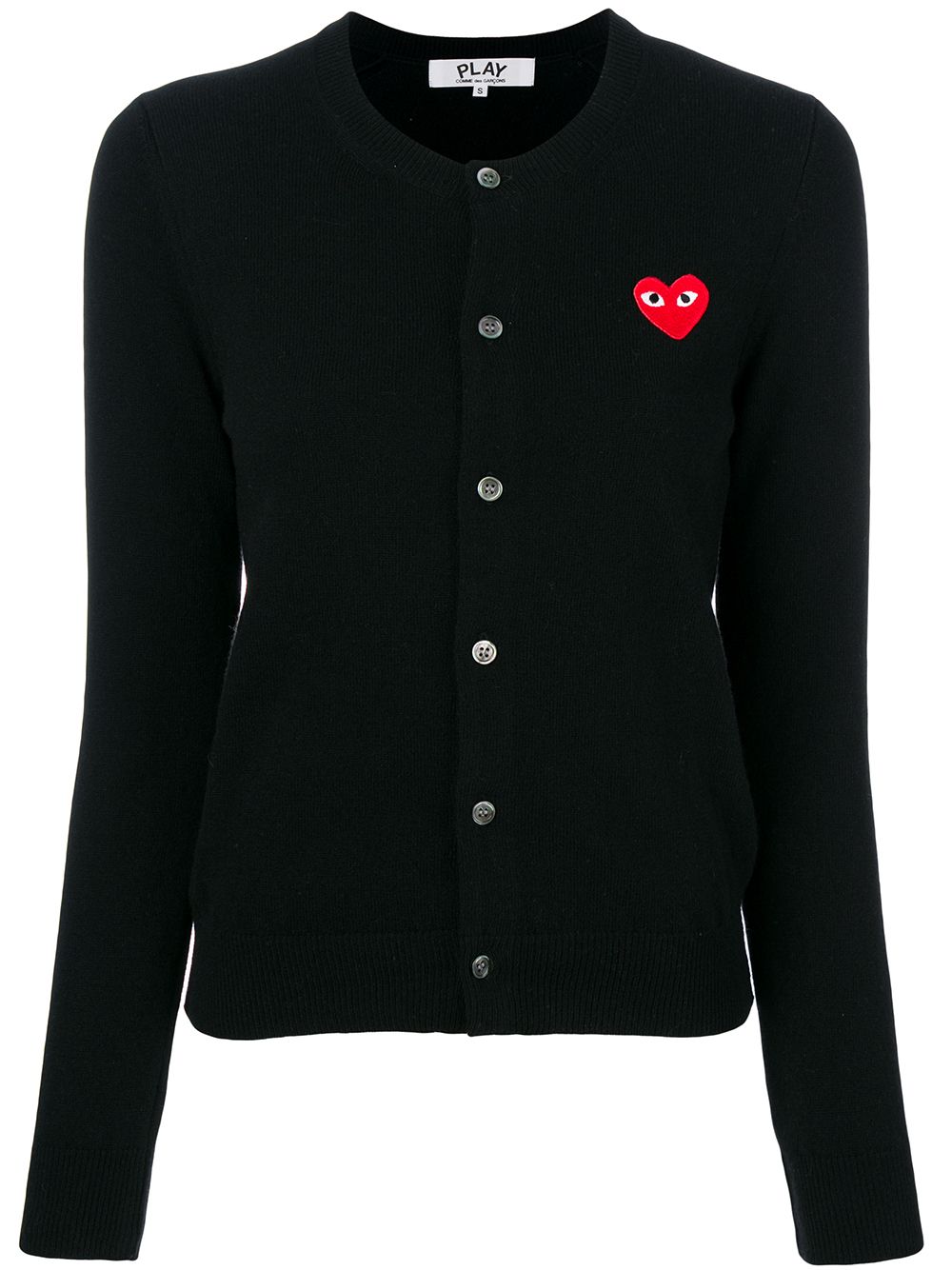 Comme Des Garçons Play heart logo cardigan - Black von Comme Des Garçons Play