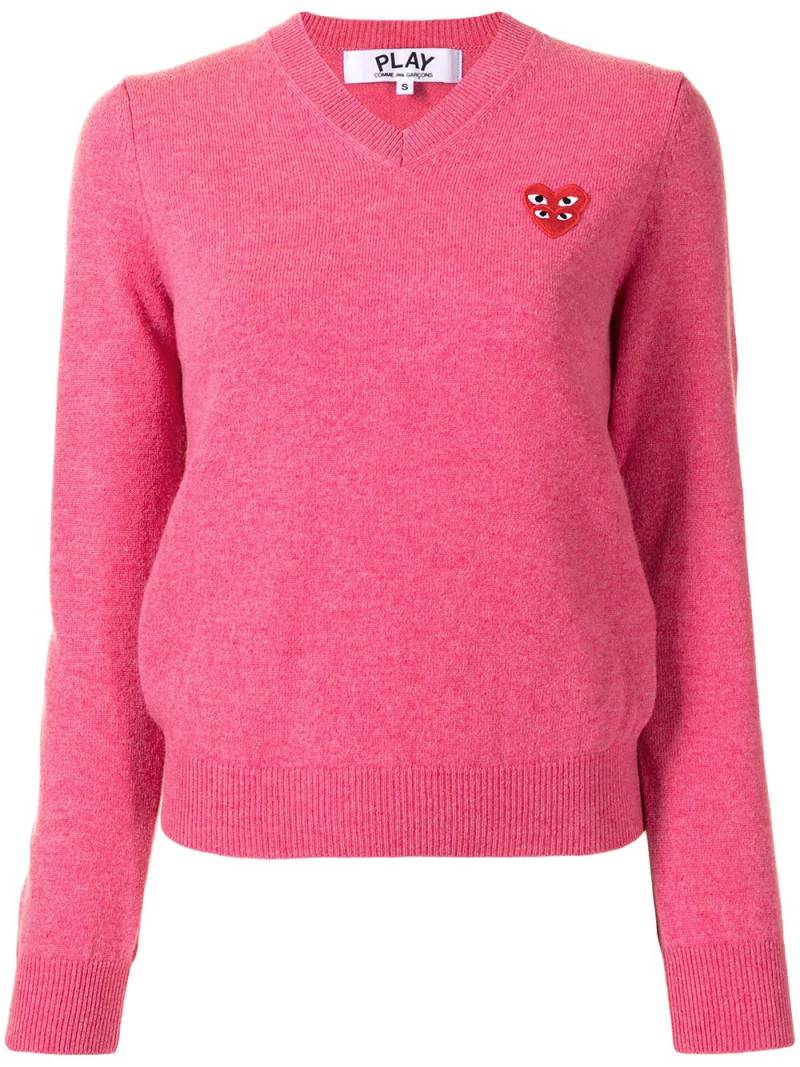 Comme Des Garçons Play heart logo cotton jumper - Pink von Comme Des Garçons Play