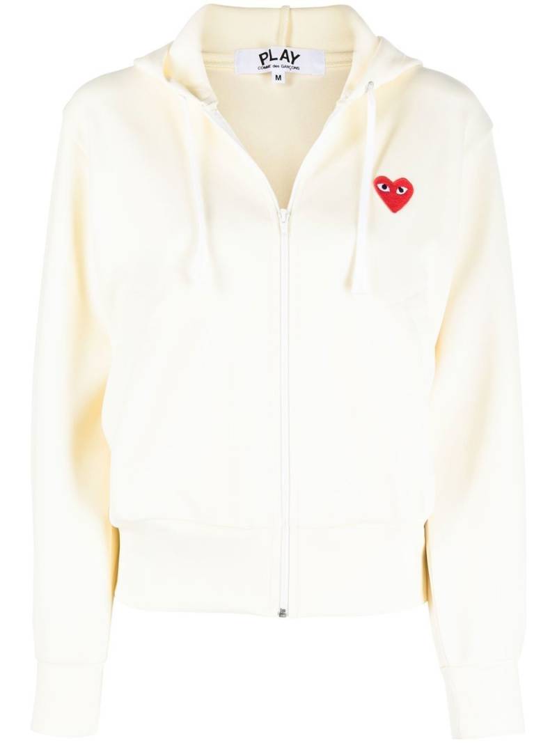 Comme Des Garçons Play heart logo hoodie - White von Comme Des Garçons Play