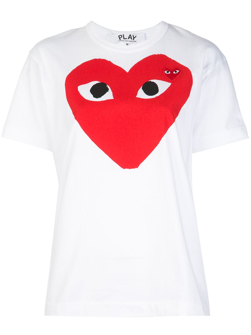 Comme Des Garçons Play heart logo jersey T-shirt - White von Comme Des Garçons Play