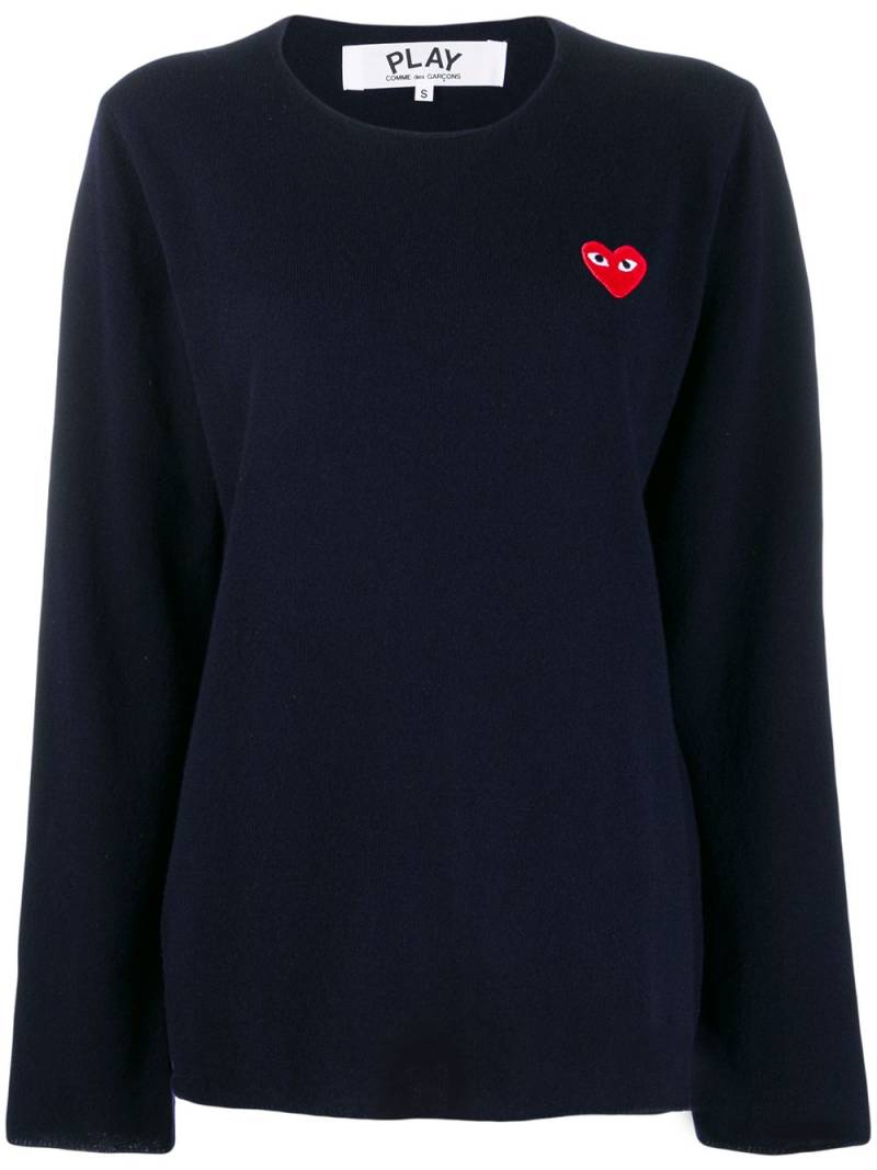 Comme Des Garçons Play heart logo patch sweater - Blue von Comme Des Garçons Play