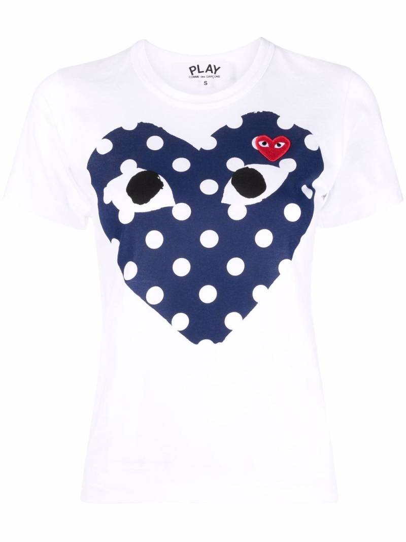 Comme Des Garçons Play heart logo printed T-shirt - White von Comme Des Garçons Play