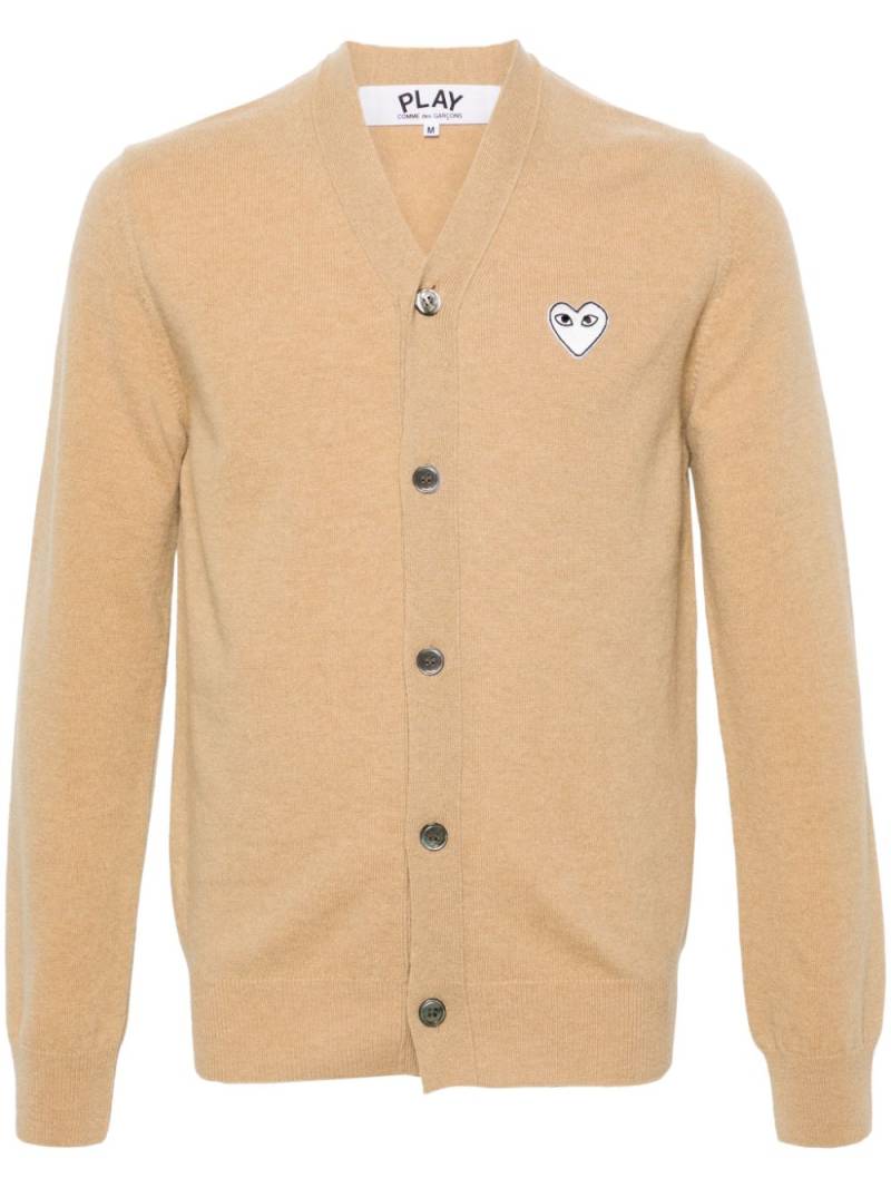 Comme Des Garçons Play heart-motif wool cardigan - Yellow von Comme Des Garçons Play