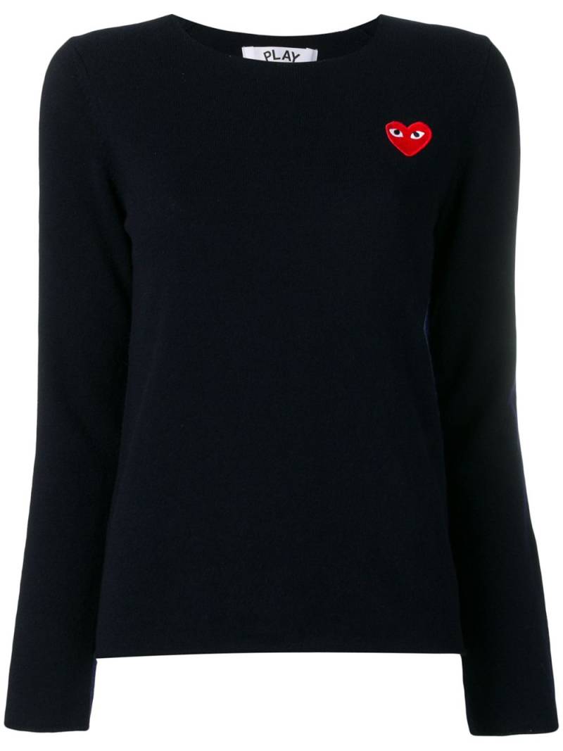 Comme Des Garçons Play heart patch jumper - Blue von Comme Des Garçons Play