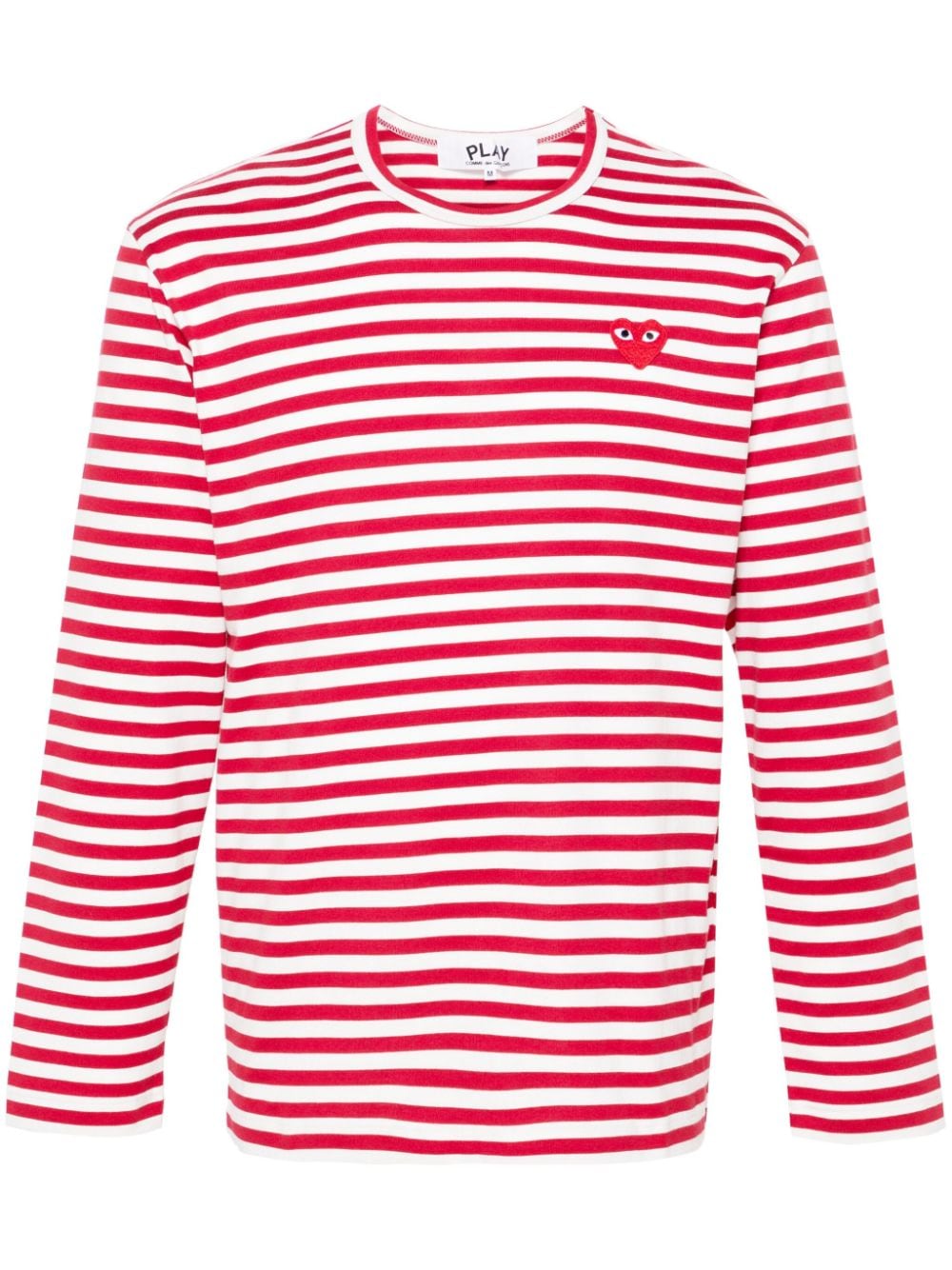 Comme Des Garçons Play heart-patch striped T-shirt - Red von Comme Des Garçons Play