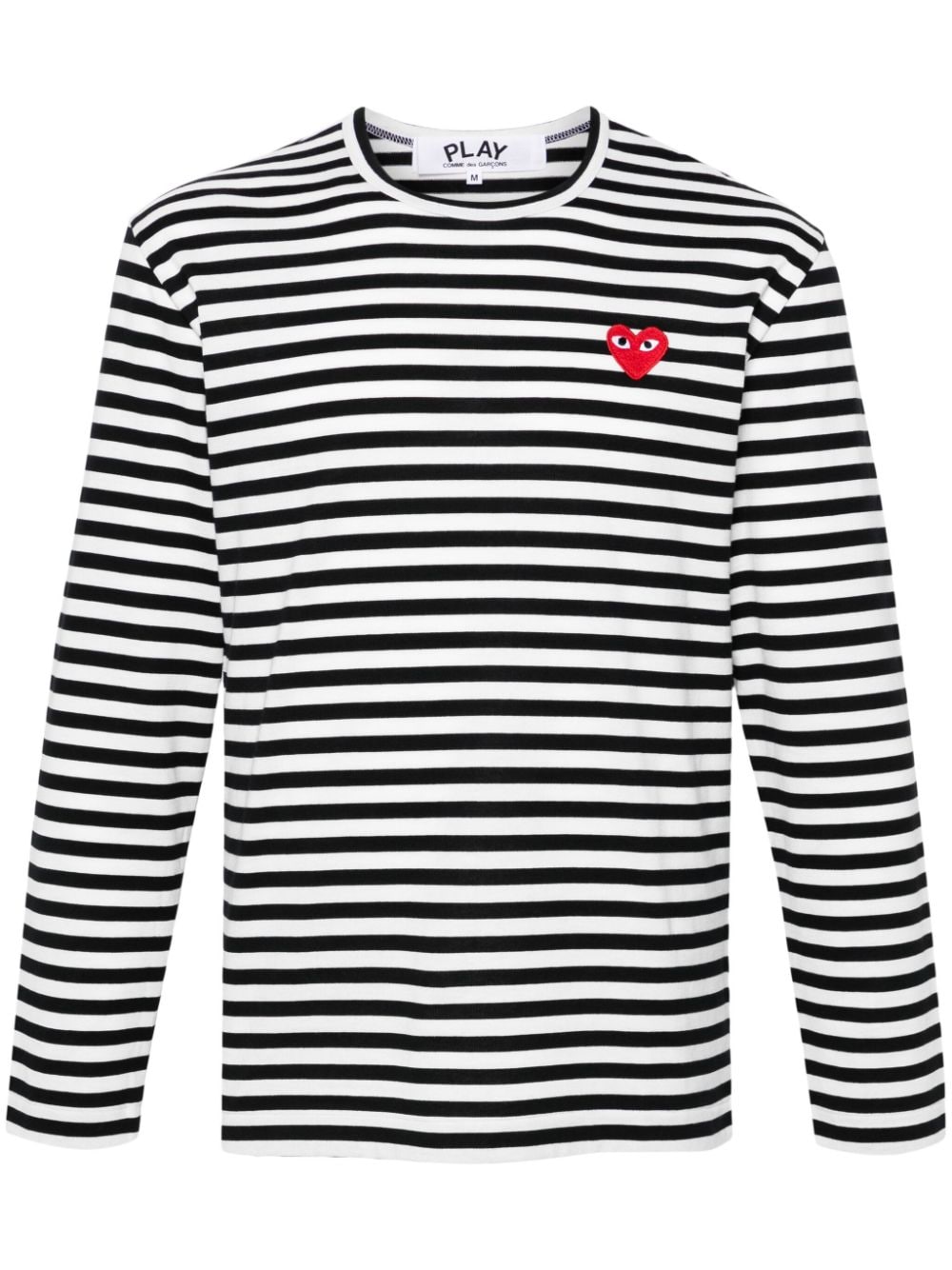 Comme Des Garçons Play heart-patch striped cotton T-shirt - Black von Comme Des Garçons Play