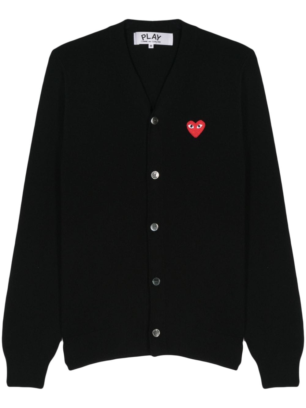 Comme Des Garçons Play heart-patch wool cardigan - Black von Comme Des Garçons Play