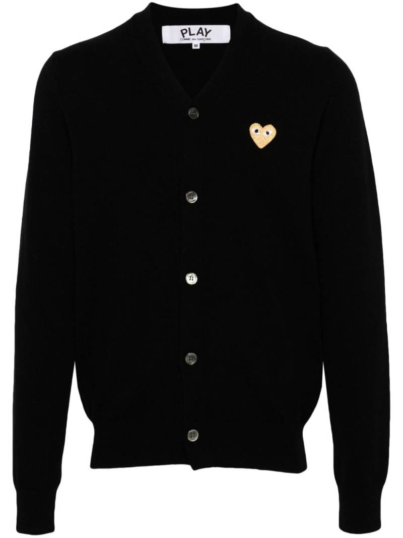 Comme Des Garçons Play heart-patch wool cardigan - Black von Comme Des Garçons Play