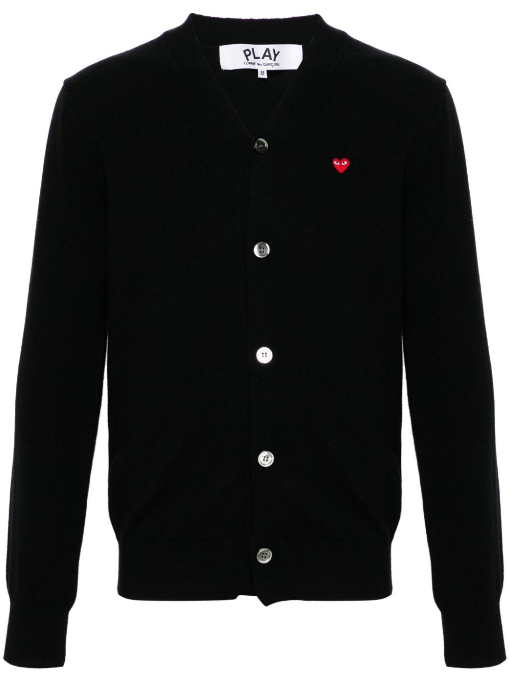 Comme Des Garçons Play heart-patch wool cardigan - Black von Comme Des Garçons Play