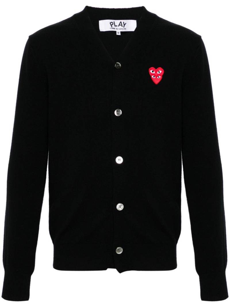 Comme Des Garçons Play heart-patch wool cardigan - Black von Comme Des Garçons Play