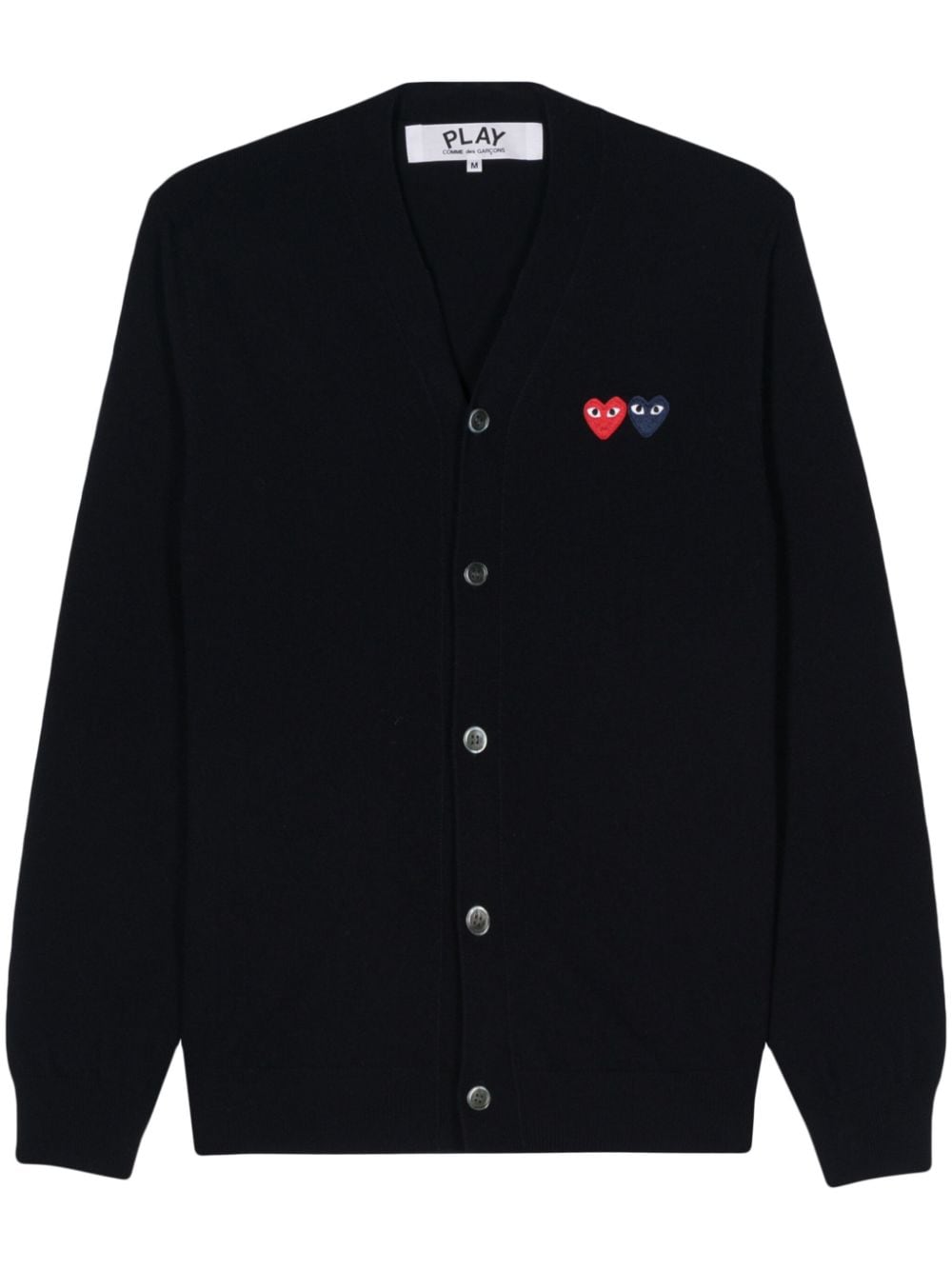 Comme Des Garçons Play heart-patch wool cardigan - Blue von Comme Des Garçons Play