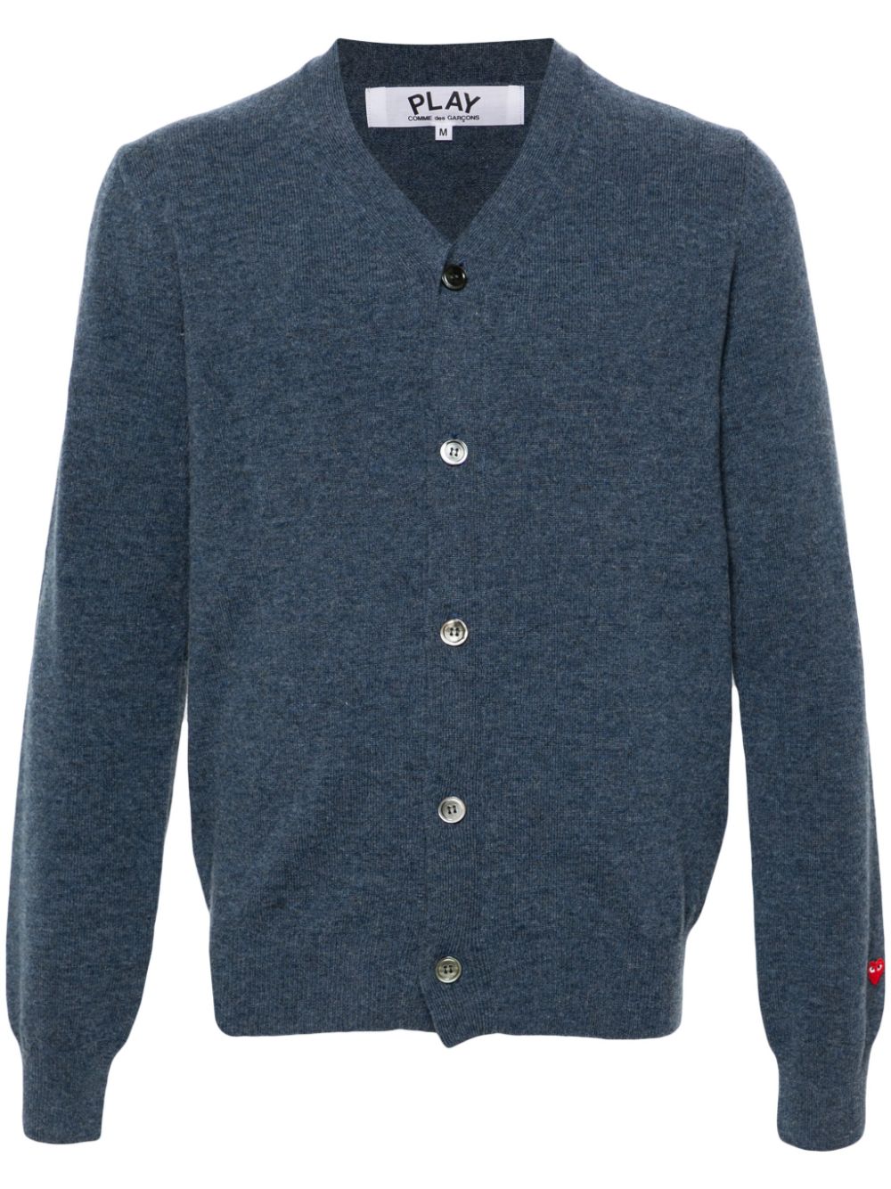 Comme Des Garçons Play heart-patch wool cardigan - Blue von Comme Des Garçons Play