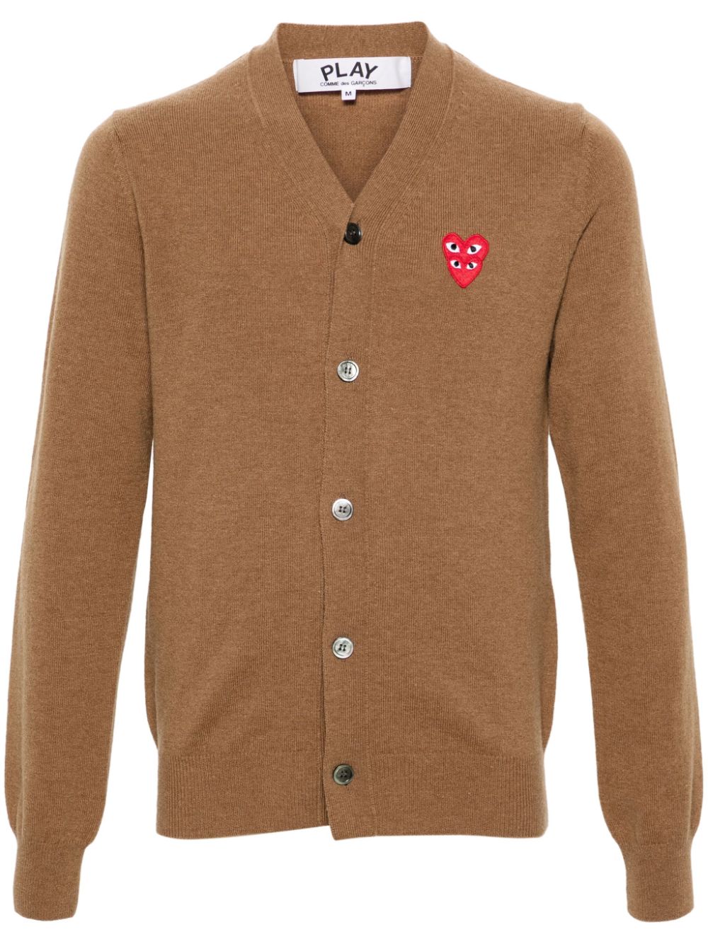 Comme Des Garçons Play heart-patch wool cardigan - Brown von Comme Des Garçons Play