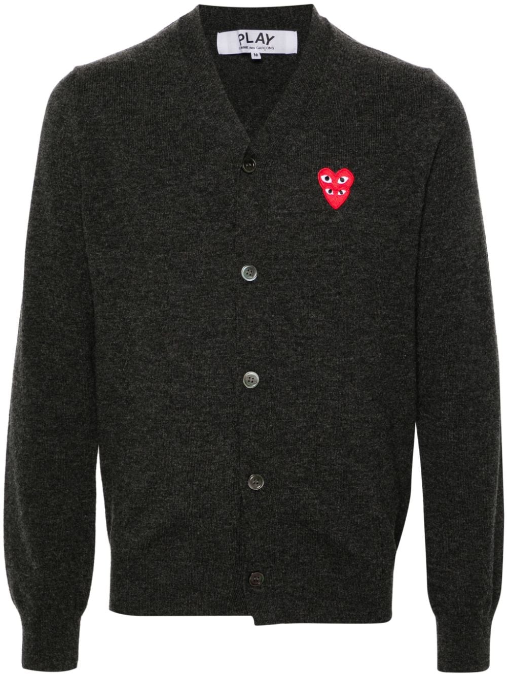 Comme Des Garçons Play heart-patch wool cardigan - Grey von Comme Des Garçons Play