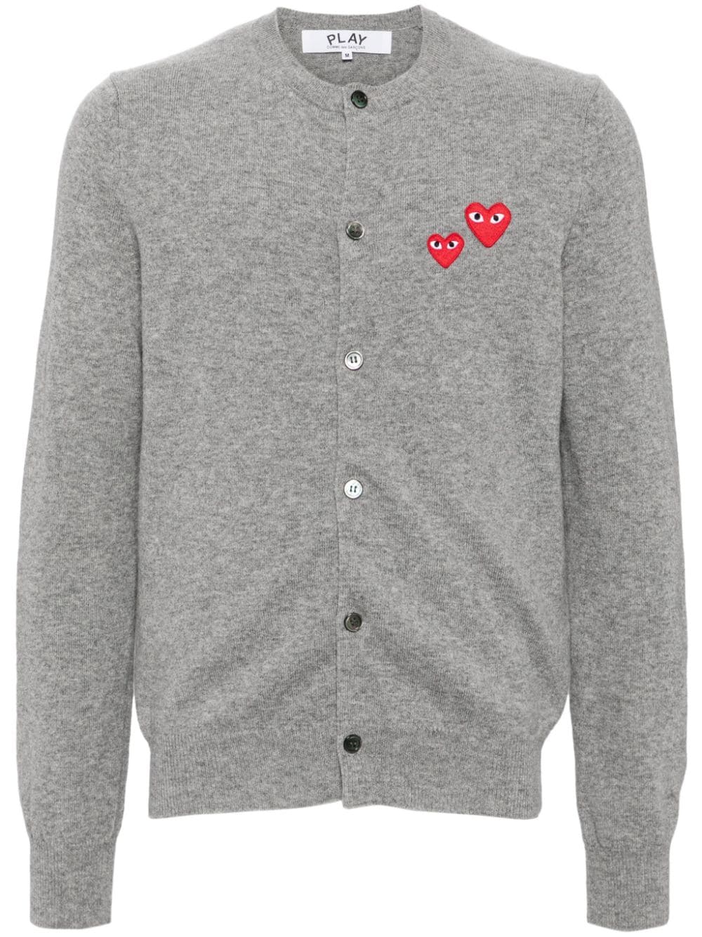 Comme Des Garçons Play heart-patch wool cardigan - Grey von Comme Des Garçons Play